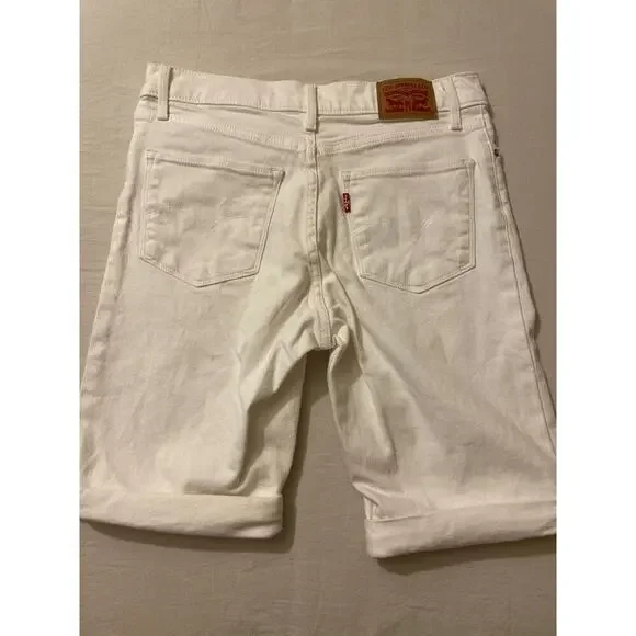 Levi's‎ White Denim Bermuda Shorts Womens Size 29 Cuffed Casual - Picture 6 of 6